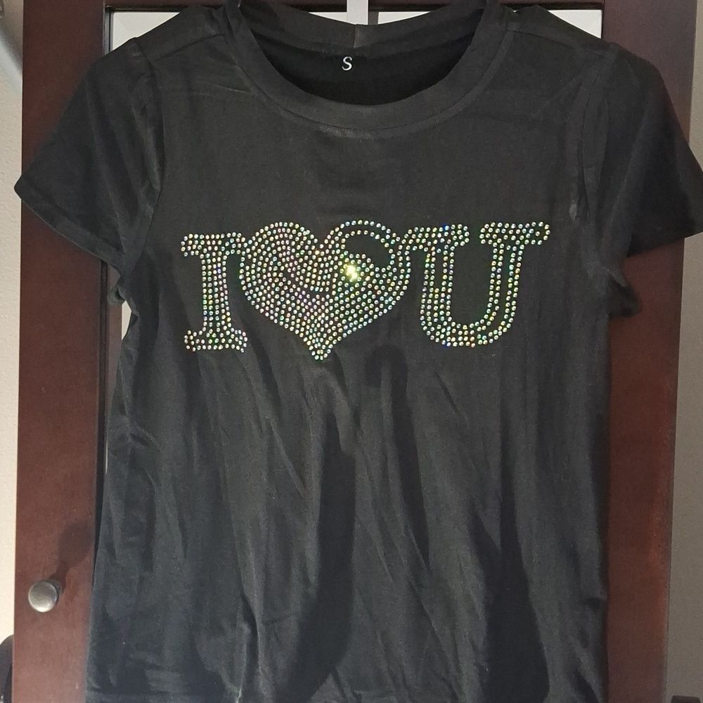 NNWT I Love You Rhinestone Baby Tee